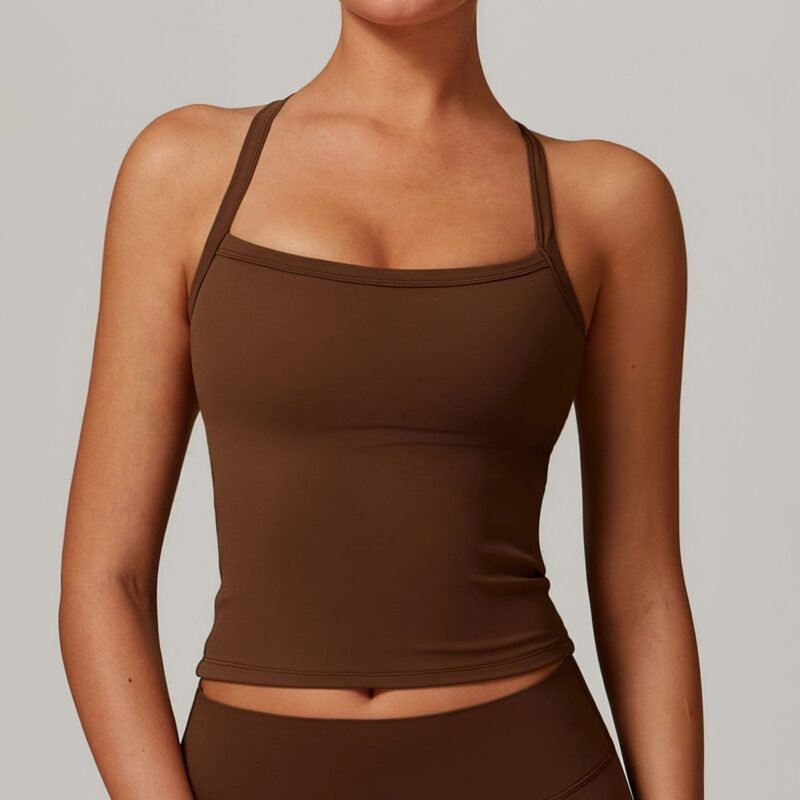 Winter Fleece - Lined Backless Yoga Tank Top for Women (8519)