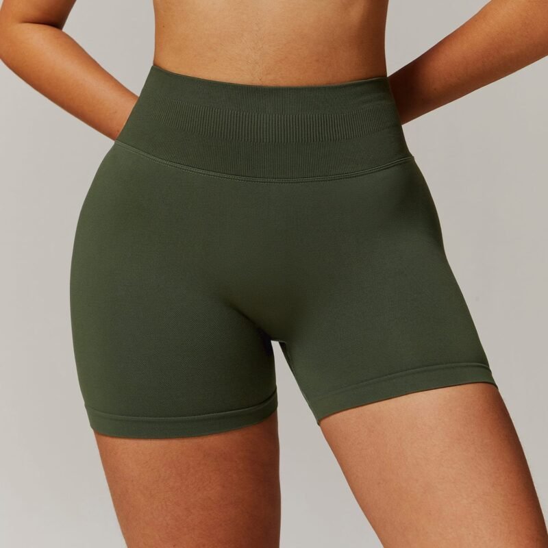 European and American - Style Seamless High - Waisted Yoga Shorts for Women - Slim - Fit, Butt - Lifting,（7655）