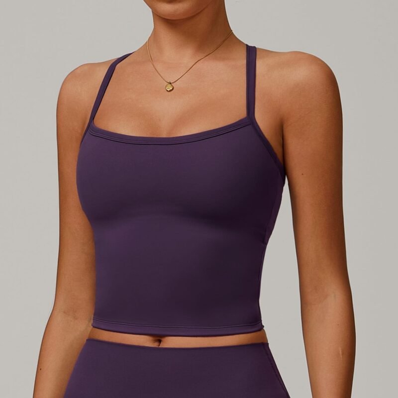 Winter Fleece - Lined Backless Yoga Tank Top for Women (8519)