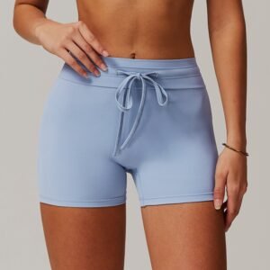 Women's European & American Cloud - Feel Yoga Shorts: High - Waisted, Tummy - Control, Breathable & Tight for Fitness 5034