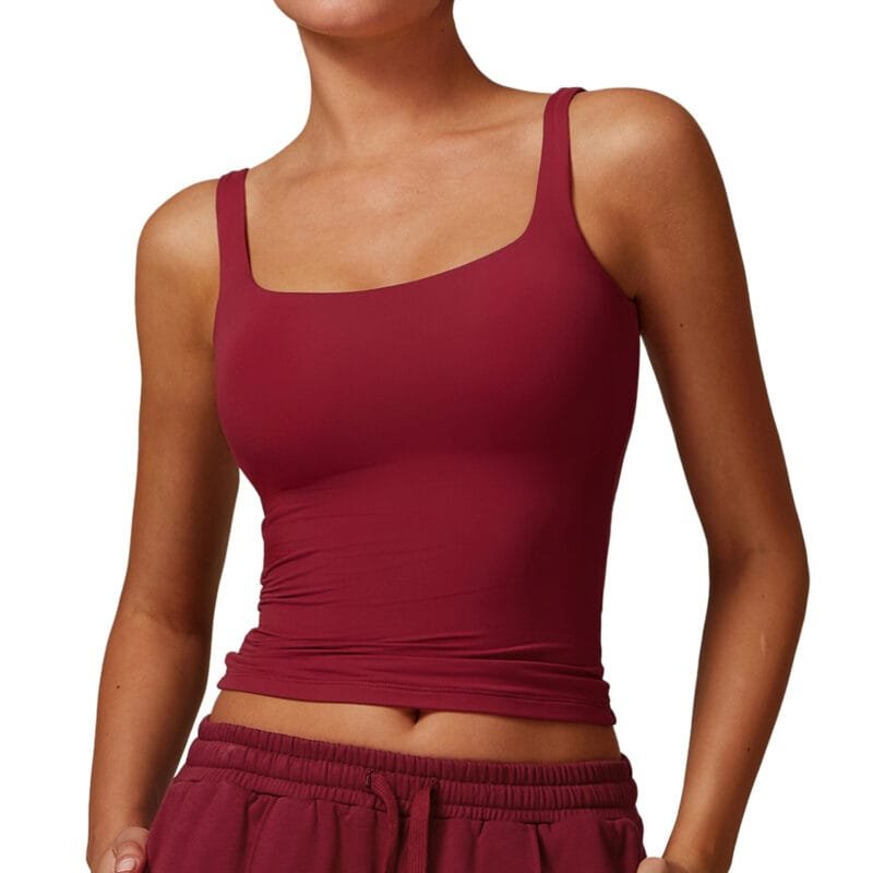 Women's Strappy Halter Neck Racerback Yoga Tank Top with Pads: Tight - Fit, Quick - Dry Sports Vest for Gym & Workout 8791