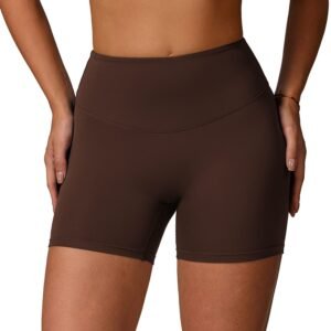 Women's Quick-Dry Fitness Shorts - 82% Polyester 18% Spandex High-Waist Leggings for Yoga & Gym 9172