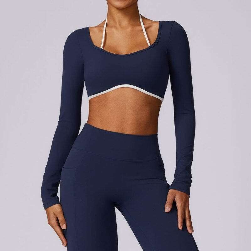 Naked - Feeling, Slimming, Quick - Dry Back - Exposing Yoga T - shirt - Long - Sleeved （8605）