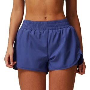 High-Waist Workout Shorts - 2-in-1 Moisture-Wicking Fitness Shorts with Booty Lifting Effect 4001