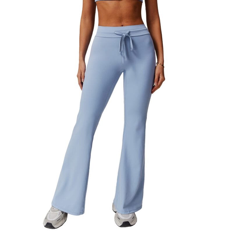 Women's European & American High - Waisted Hip - Lifting Yoga Flared Pants: Tummy - Control, Wide - Leg & Versatile Fitness Trousers 5034