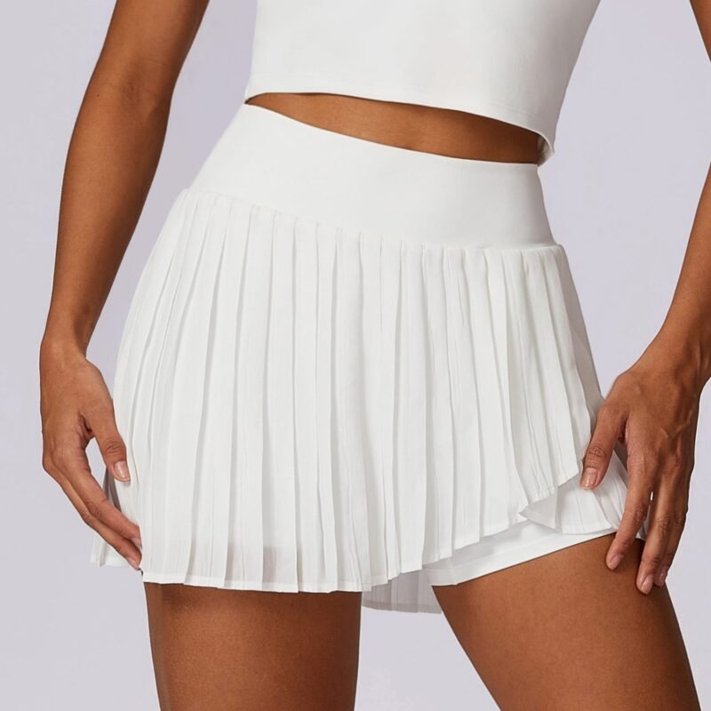 Abundant Stock! Casual Pleated Sports Mini Skirt for Women - Faux Two - Piece8600