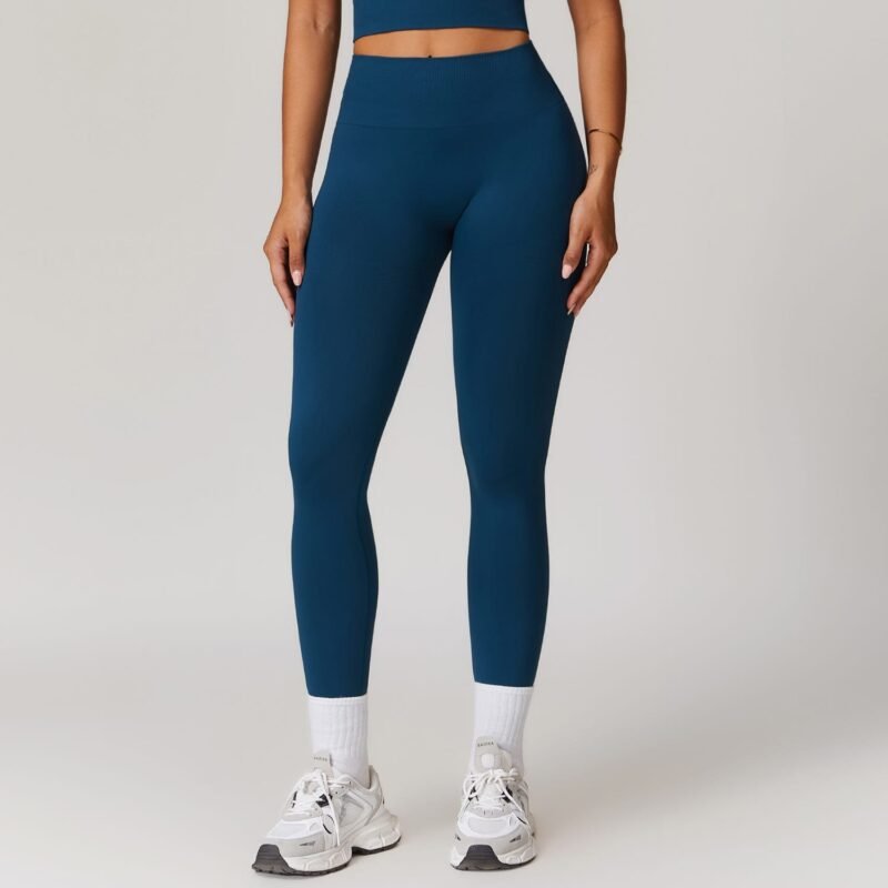 Slim - Fit High - Waisted Butt - Lifting Yoga Pants with Ribbed Waistband - Tummy - Control（7725）