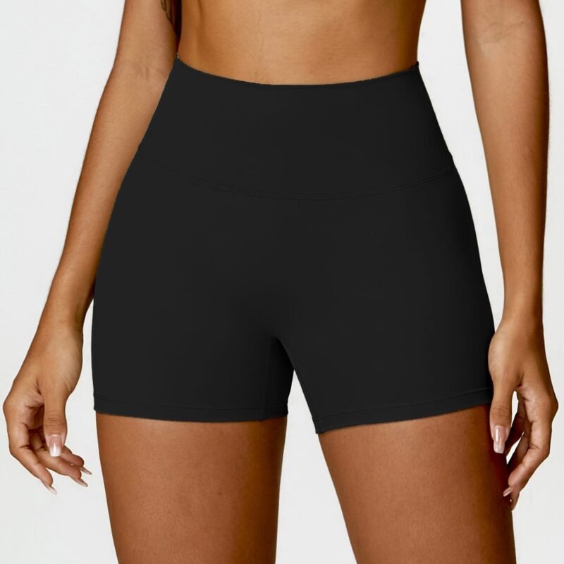 Brushed High - Waisted Yoga Shorts - Tummy - Control, Peach - Butt - Lifting, Slim - Fit for Running and Fitness（8518）