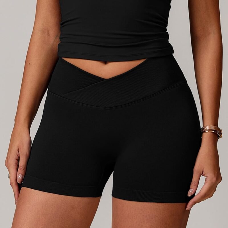 Women's Peach - Hip Lifting European - American Yoga Shorts: Elastic High - Waisted, Running & Fitness Tight Seamless Sports Shorts 4596