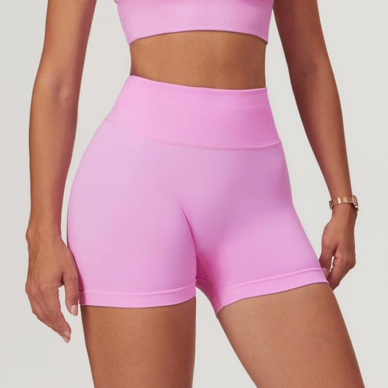 European and American - Style Seamless High - Waisted Yoga Shorts for Women - Slim - Fit, Butt - Lifting,（7655）