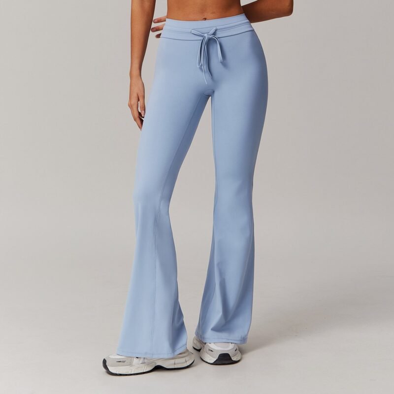 Women's European & American High - Waisted Hip - Lifting Yoga Flared Pants: Tummy - Control, Wide - Leg & Versatile Fitness Trousers 5034