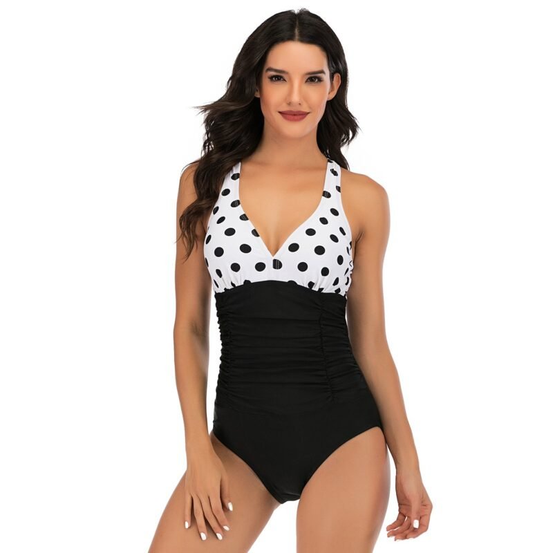 In - Stock European and American One - Piece Swimsuit for Women - Half - Body Floral Print, Sexy and Conservative Design（ HS18110A）