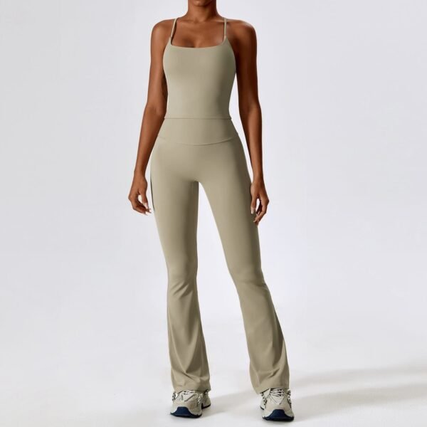 Autumn Shockproof Bare-Feel Yoga Set - Quick-Dry Tight Fitness Wear for Women (TZ8232) - 图片 12