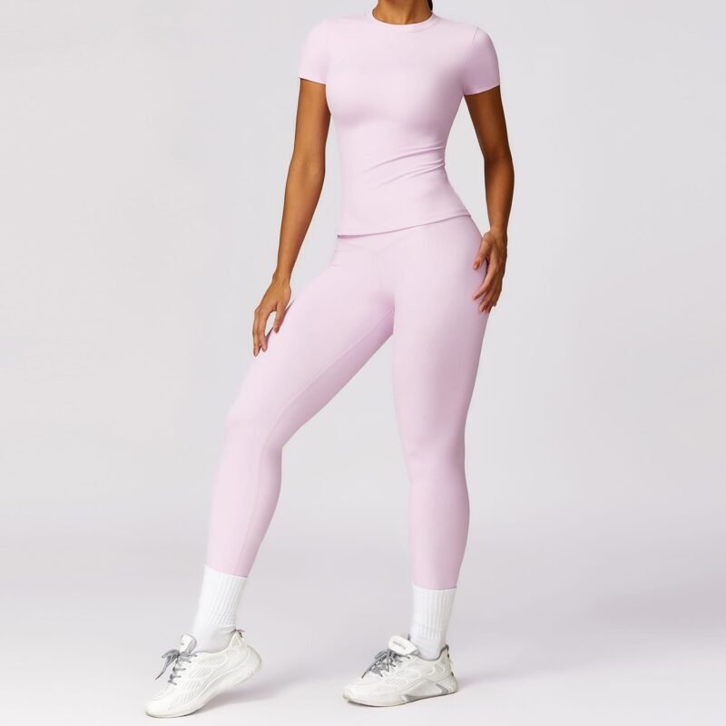 EcoSkin Tight Quick-Dry Yoga Set - Women's Long-Sleeve Top & Pants for High-Performance Workouts 8455