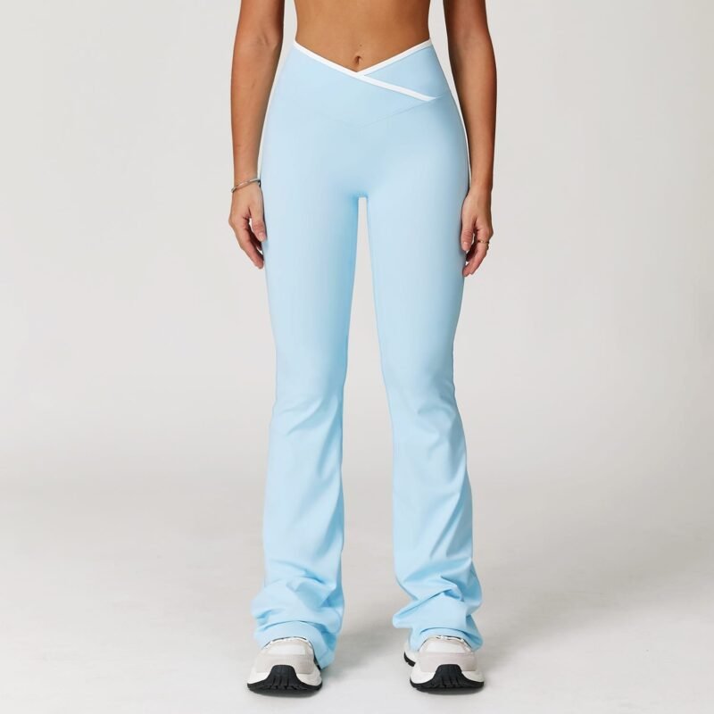 Women's European & American Naked - Feel Tight Yoga Pants: Flared, Cross - High - Waisted, Wide - Leg  for Sports & Fitness 8843