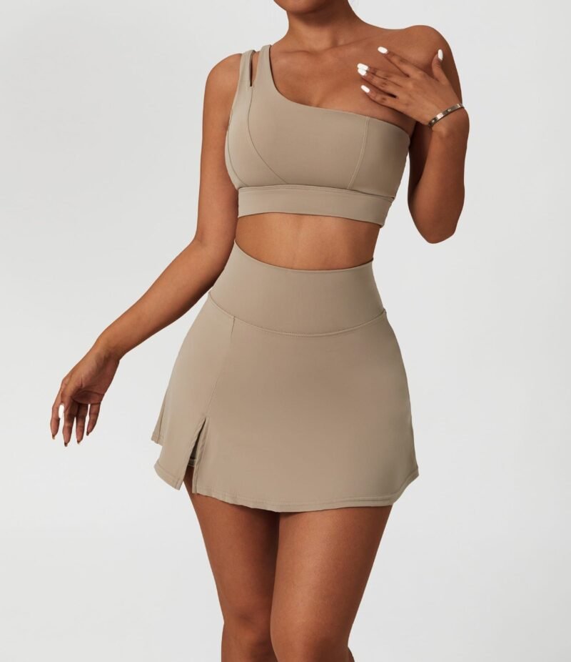 European and American - Style One - Shoulder Sports Bra Yoga Set - Quick - Dry,（6358）