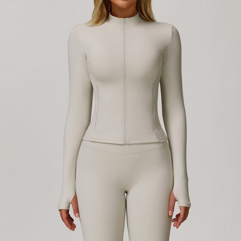 Women's Fall/Winter Zippered Long - Sleeve Quick - Dry Yoga Jacket: Outdoor Casual Top for Running & Fitness  DCX9000