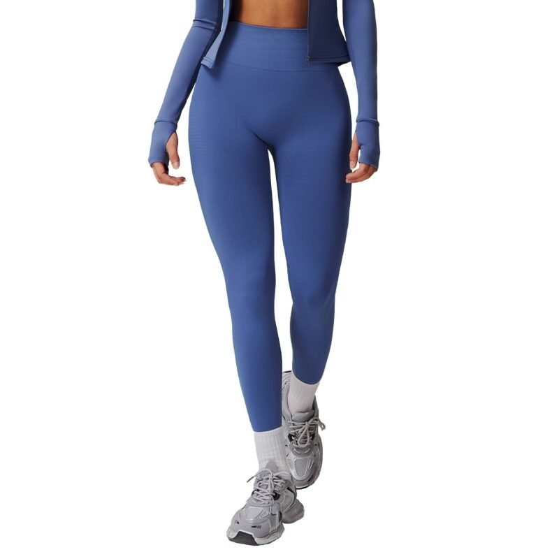 Slim - Fit High - Waisted Butt - Lifting Yoga Pants with Ribbed Waistband - Tummy - Control（7725）