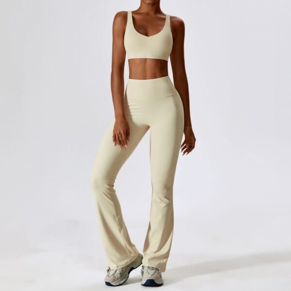 Autumn Shockproof Bare-Feel Yoga Set - Quick-Dry Tight Fitness Wear for Women (TZ8232) - 图片 10
