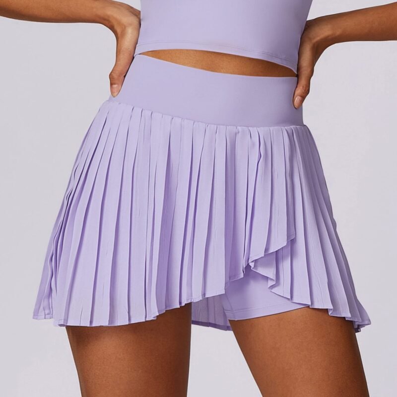 Abundant Stock! Casual Pleated Sports Mini Skirt for Women - Faux Two - Piece8600