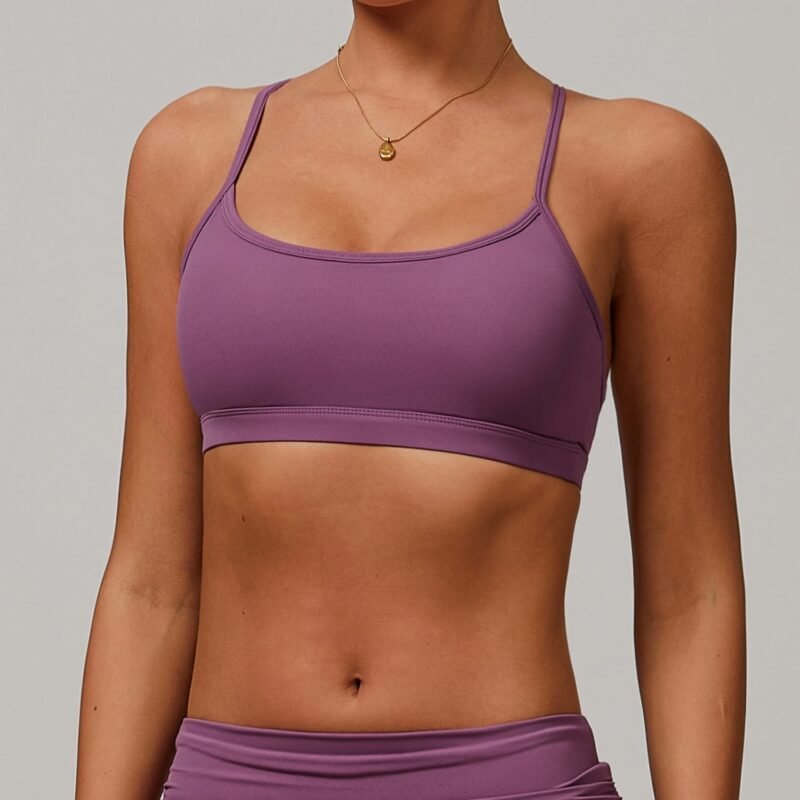 Strappy Back - Exposing Fitness and Yoga Bra - Ideal for Outdoor Running, with Naked - Feel and Quick - Dry Features（8347）