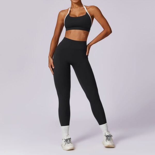 Cloud-Feel Tight Yoga Set - Women's Long-Sleeve Top & Pants for Spring Fitness 8605 - 图片 9