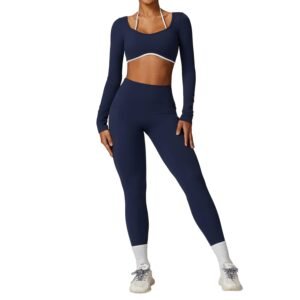 Cloud-Feel Tight Yoga Set - Women's Long-Sleeve Top & Pants for Spring Fitness 8605