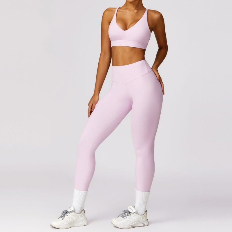 EcoSkin Tight Quick-Dry Yoga Set - Women's Long-Sleeve Top & Pants for High-Performance Workouts 8455