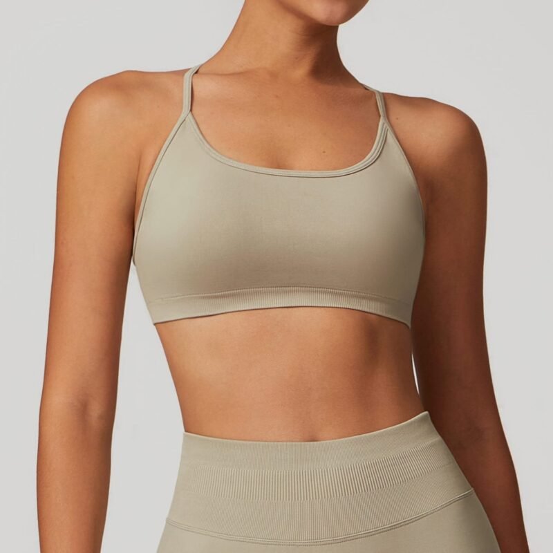 Seamless Cross - Back Yoga Bra - Quick - Dry Sports Top with Premium Appeal for Spring（7655）
