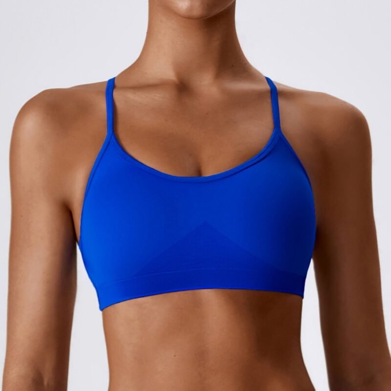 Women's European & American Seamless Yoga Bra: Quick - Dry, Tight - Fit Sports Top with Halter Neck & Racerback for Running & Fitness 7137
