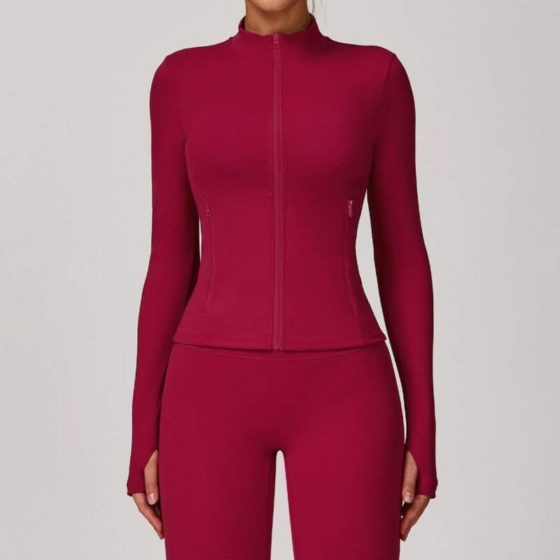 Women's Fall/Winter Zippered Long - Sleeve Quick - Dry Yoga Jacket: Outdoor Casual Top for Running & Fitness  DCX9000