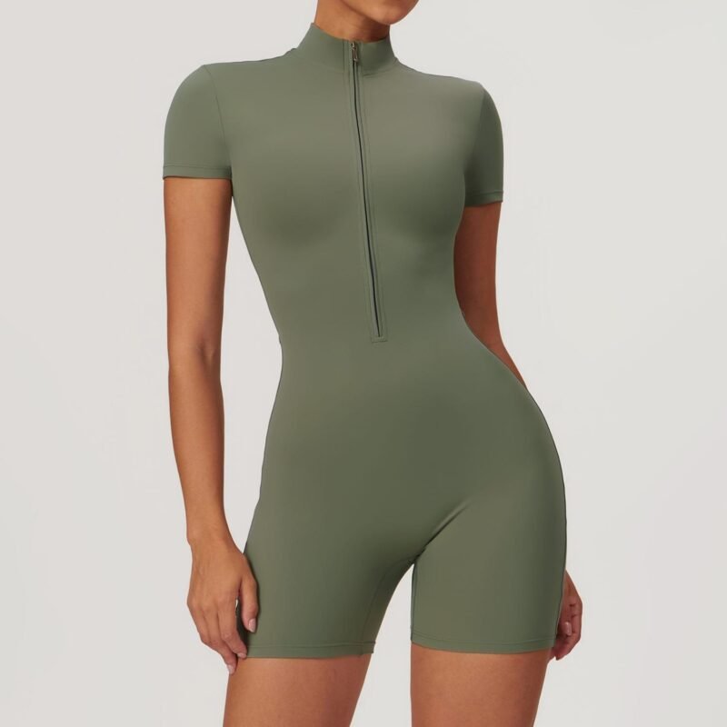 Women's Zippered Yoga Romper | Lightweight Summer Activewear for Sports（8294）