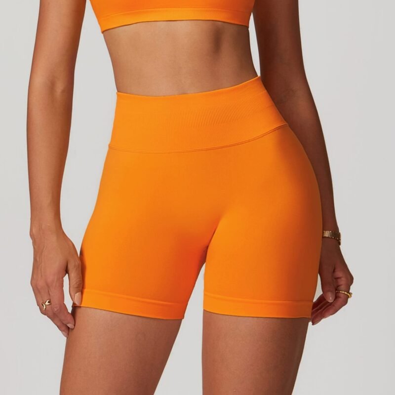 European and American - Style Seamless High - Waisted Yoga Shorts for Women - Slim - Fit, Butt - Lifting,（7655）