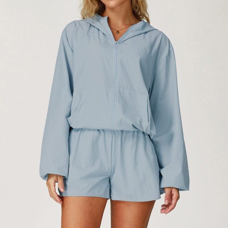 Women's Sports Sun - Protective Jacket: Cool - Feeling, Breathable, Hooded, Zippered, UV - Resistant Sun - Protective Coat 3043