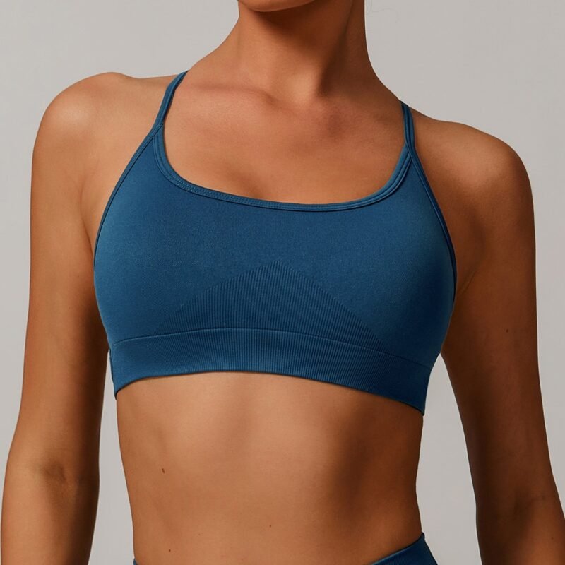 Women's European & American Seamless Yoga Bra: Quick - Dry, Tight - Fit Sports Top with Halter Neck & Racerback for Running & Fitness 7137