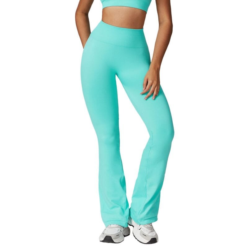 European and American - Style Wide - Leg Slim - Fit Seamless Butt - Lifting Yoga Flared Pants - Tummy - Control, High - Waisted, Ideal for Casual and Sports （7502）
