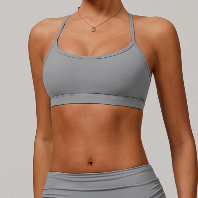Strappy Back - Exposing Fitness and Yoga Bra - Ideal for Outdoor Running, with Naked - Feel and Quick - Dry Features（8347）