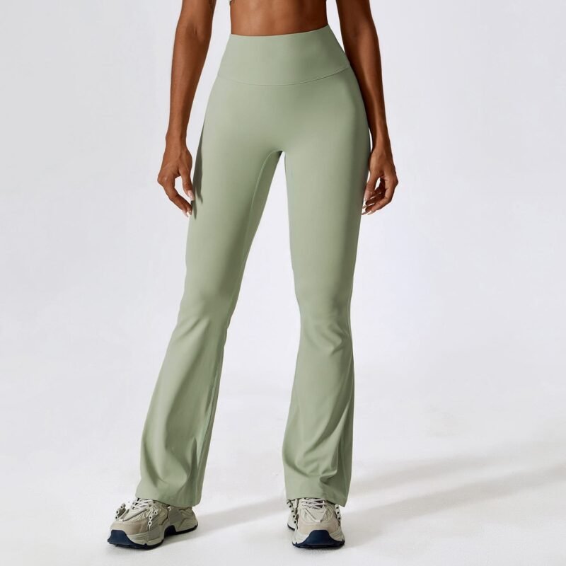 European - American Style High - Waist Flared Yoga Trousers (8232)