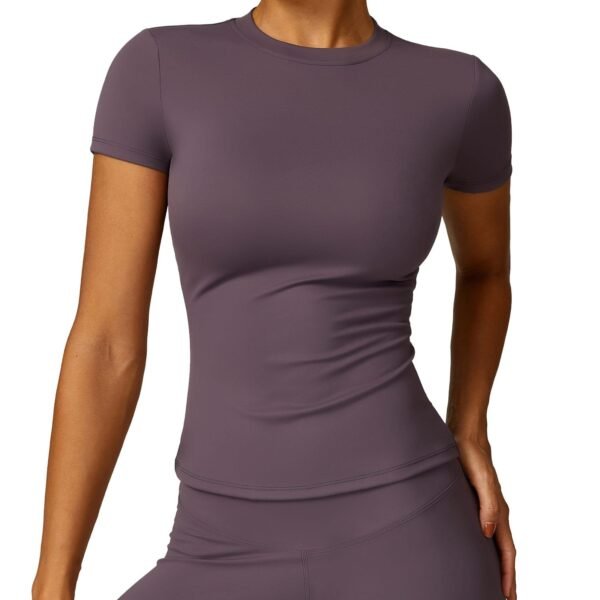 Women's Quick-Dry Short-Sleeve Yoga T-Shirt for Spring: Ideal for Running, Fitness & Outdoor Activities（8455） - 图片 13