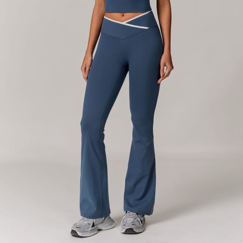 Women's European & American Naked - Feel Tight Yoga Pants: Flared, Cross - High - Waisted, Wide - Leg  for Sports & Fitness 8843