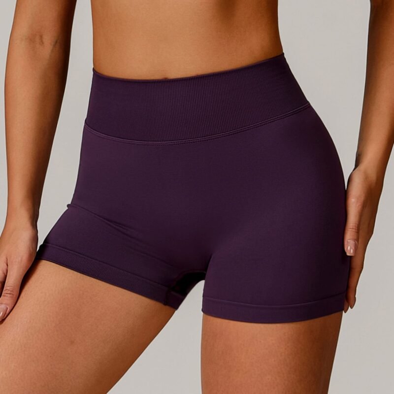 European and American - Style Seamless High - Waisted Yoga Shorts - Tummy - Control, Butt - Lifting,  （7137）