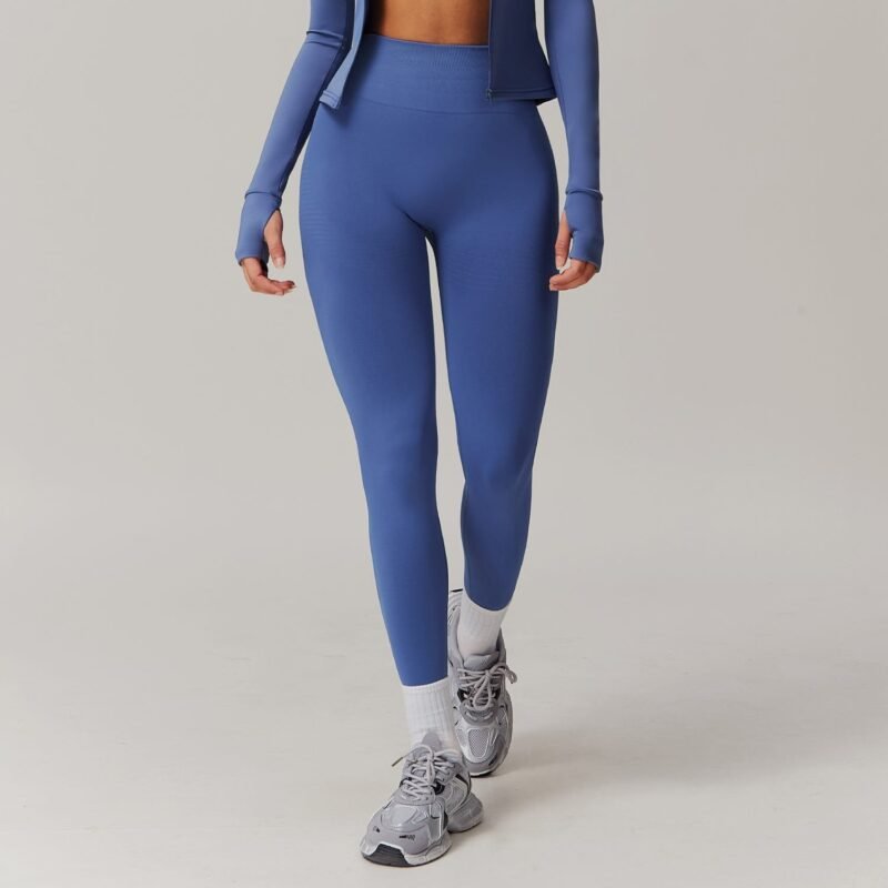 Slim - Fit High - Waisted Butt - Lifting Yoga Pants with Ribbed Waistband - Tummy - Control（7725）