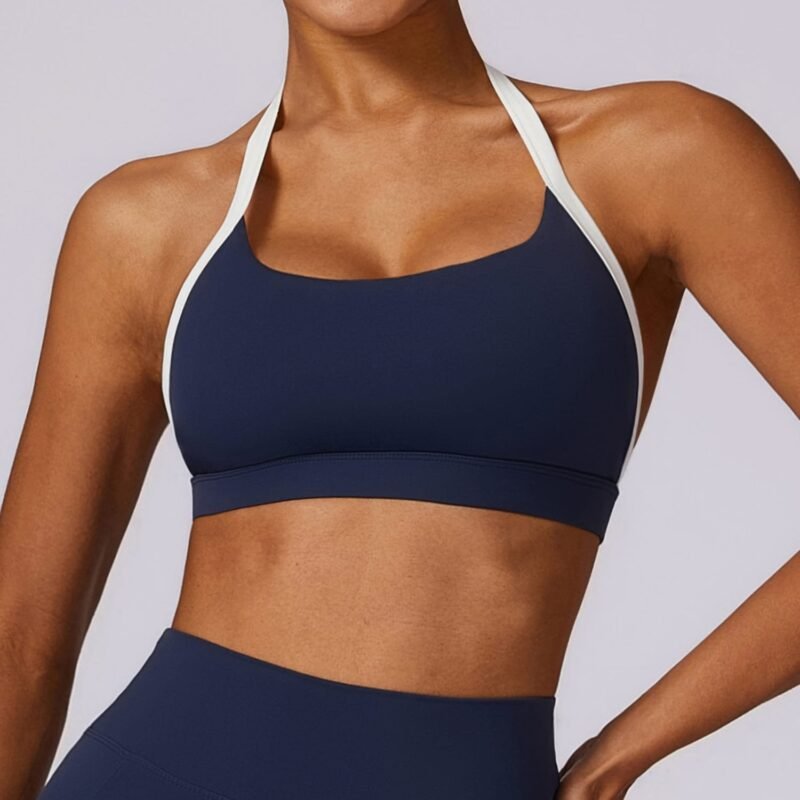 Halter Shock - Proof Racerback Yoga Bra: Quick - Dry Sports  for High - Intensity Running & Fitness (8605)