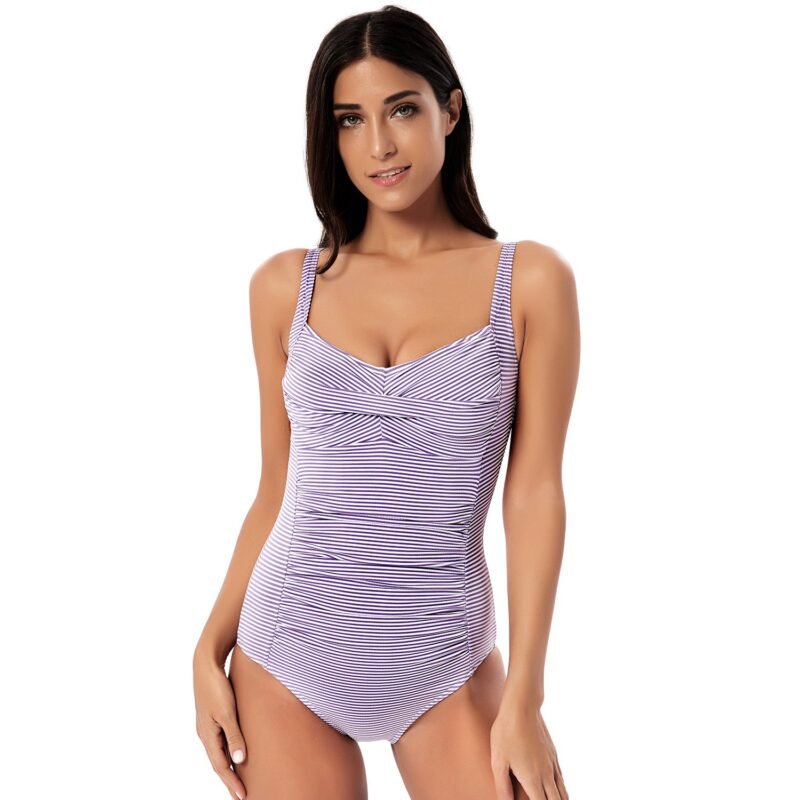 Women's European & American Solid - Color One - Piece Swimsuit - Halter, Conservative Triangle Swimwear（ DS02）