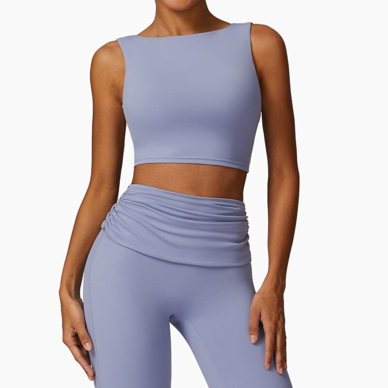 Shock - Absorbing Back - Exposing Yoga Tank Top for Women - High - Intensity Push - Up, Quick - Dry, Ideal for Running and Fitness（8516）