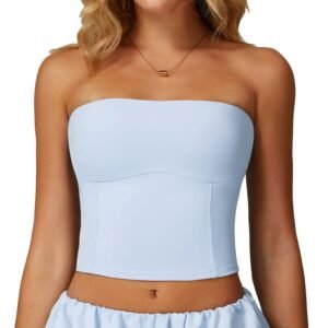 Women's Cross - Border Sun - Protective Yoga Tank: Naked - Feel, Quick - Dry, Breathable Bandeau Tight - Fit Sports & Running Fitness Top 2000