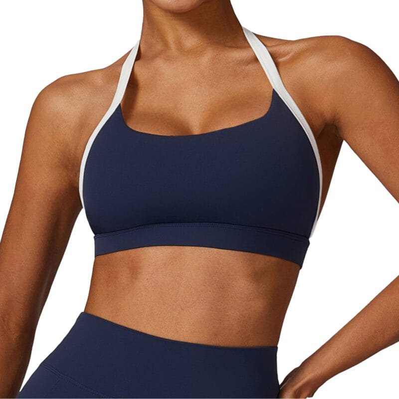 Halter Shock - Proof Racerback Yoga Bra: Quick - Dry Sports  for High - Intensity Running & Fitness (8605)