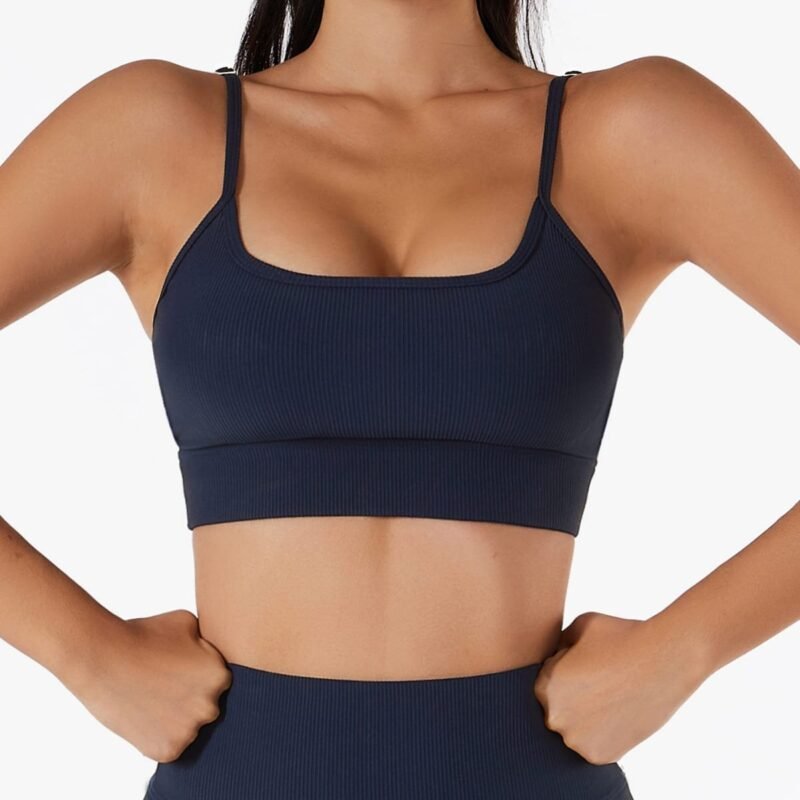 New - Style Back - Exposing Sports Bra - Threaded, Ideal for Yoga, Running and Fitness, European and American - Style Strappy Yoga Wear for Women（6256）