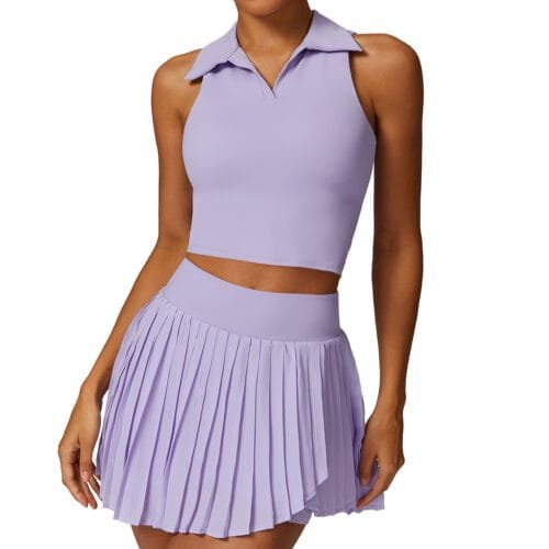 Fake Two-Piece Athletic Skort - Non-See Through Workout Skirt with Cloud Feel Shorts, Anti-Peek Design（8600）