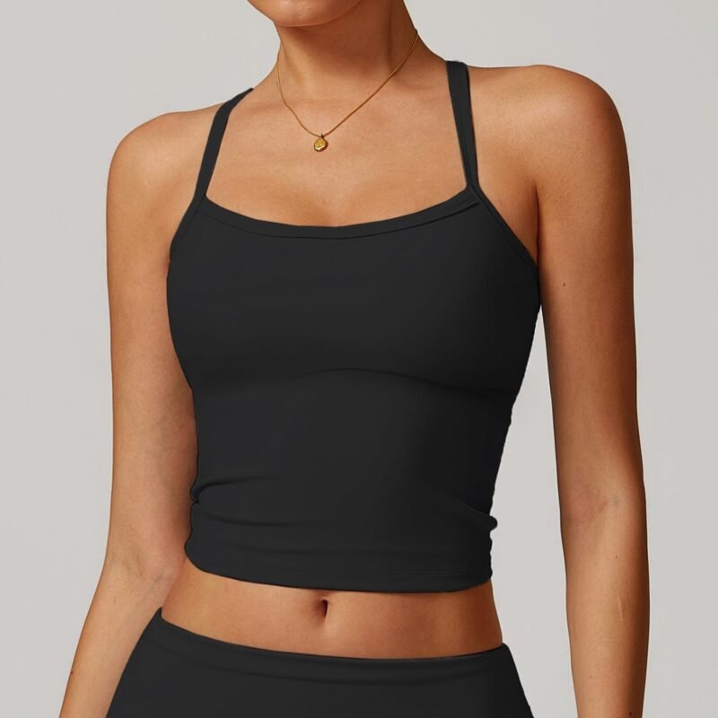 Winter Fleece - Lined Backless Yoga Tank Top for Women (8519)
